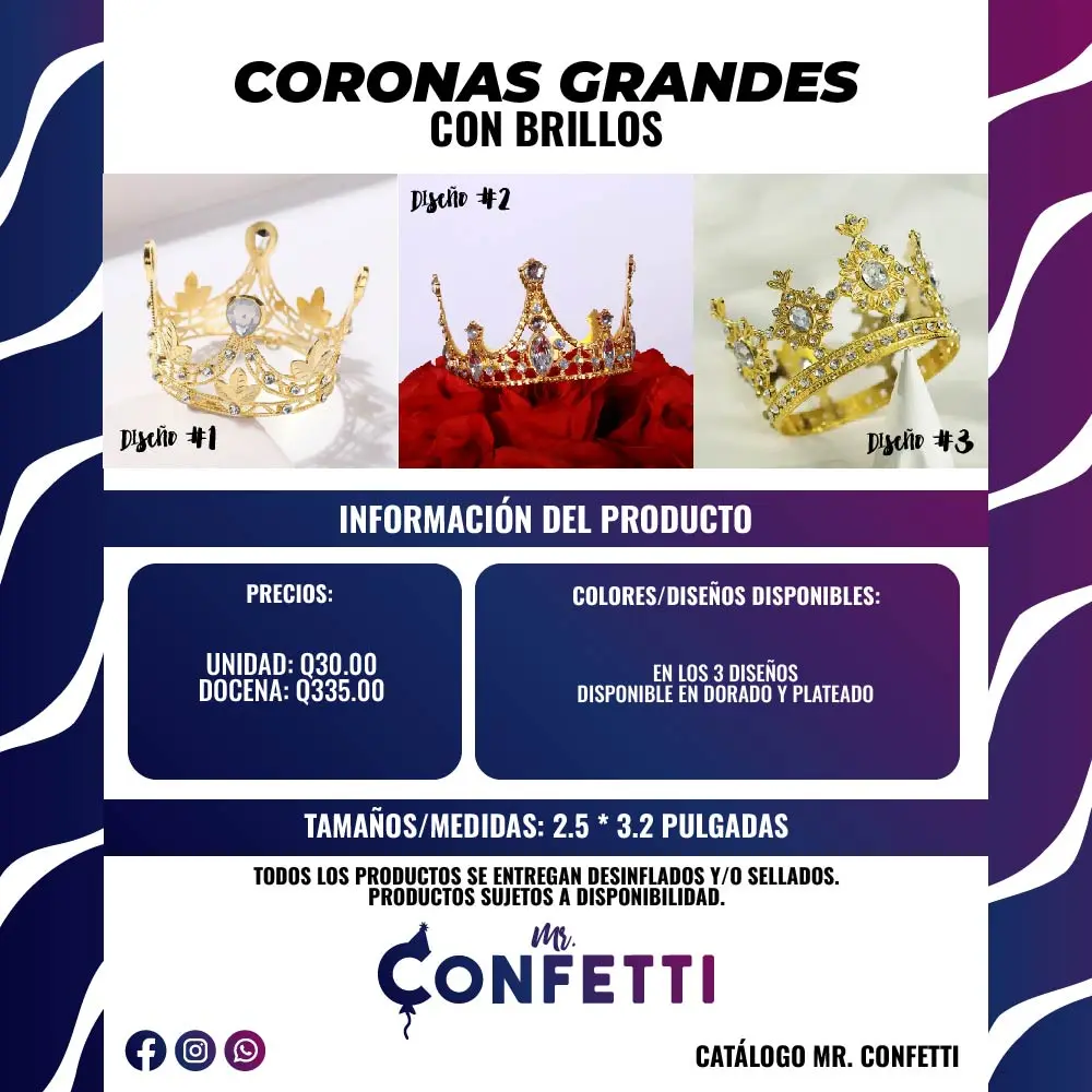 Coronas Grandes con brillos