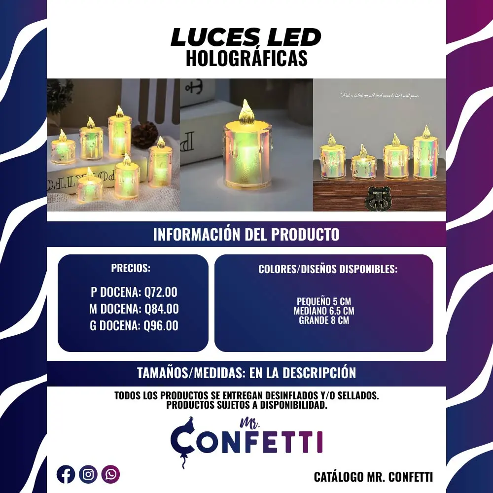Velas Led Holográficas
