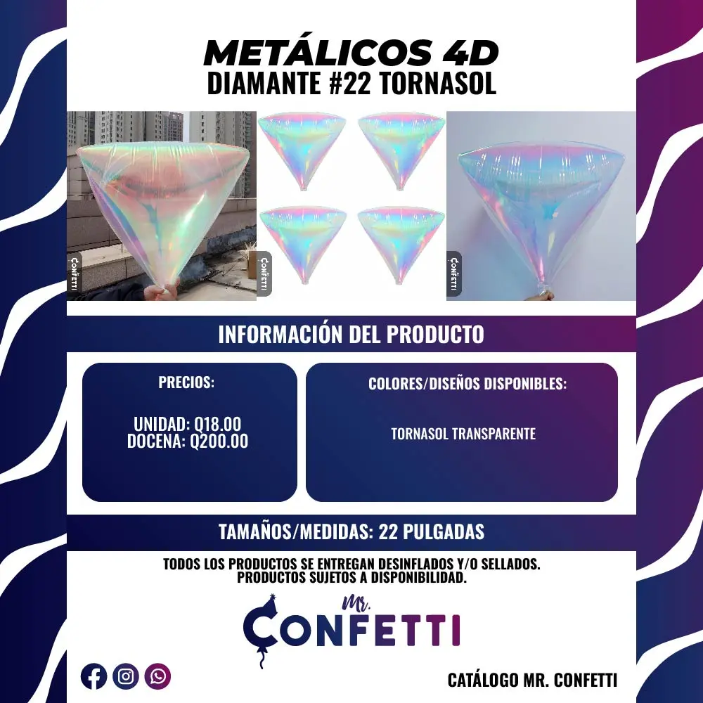 Metálicos 4D Diamante #22 Tornasol