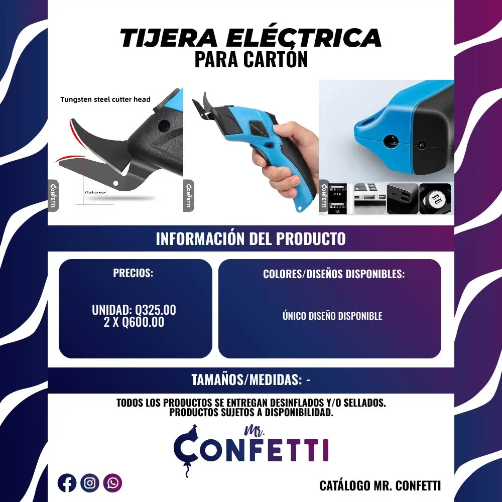 Tijera Eléctrica para Cartón