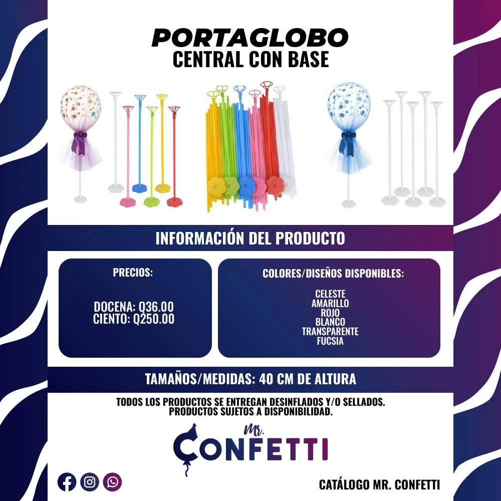 Portaglobos Centrales con base