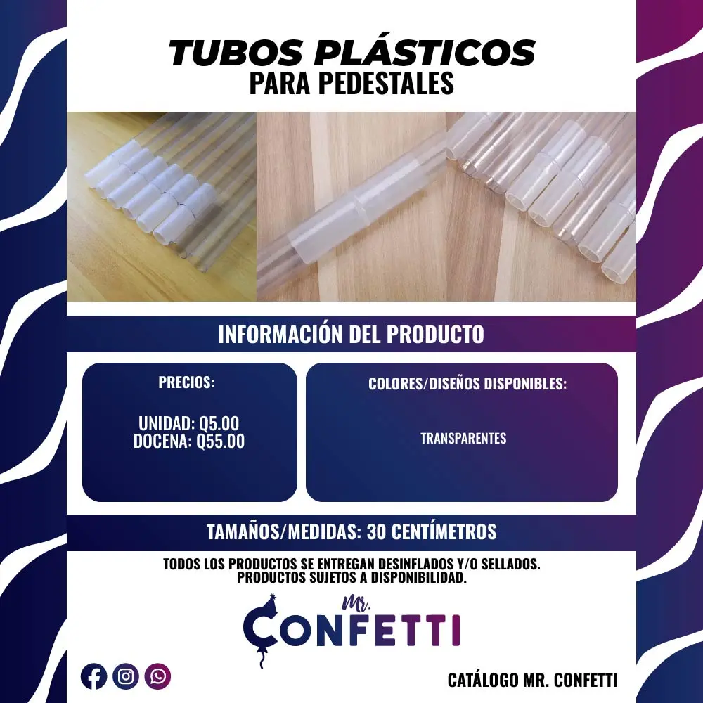 Tubos Plásticos para Pedestal