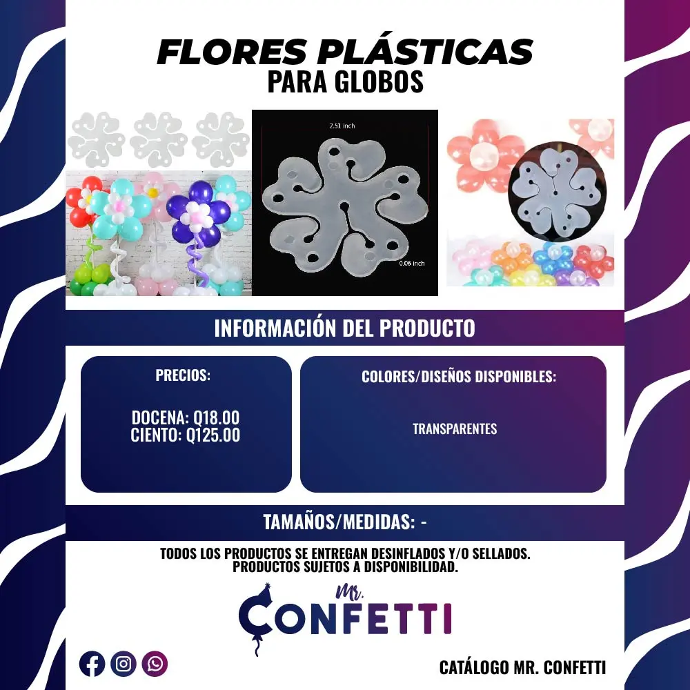 Flores Plásticas para Globos