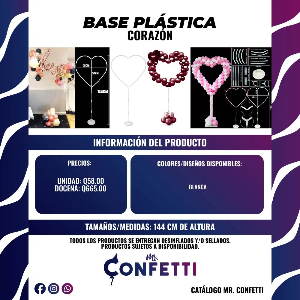 Base Plástica de Corazón