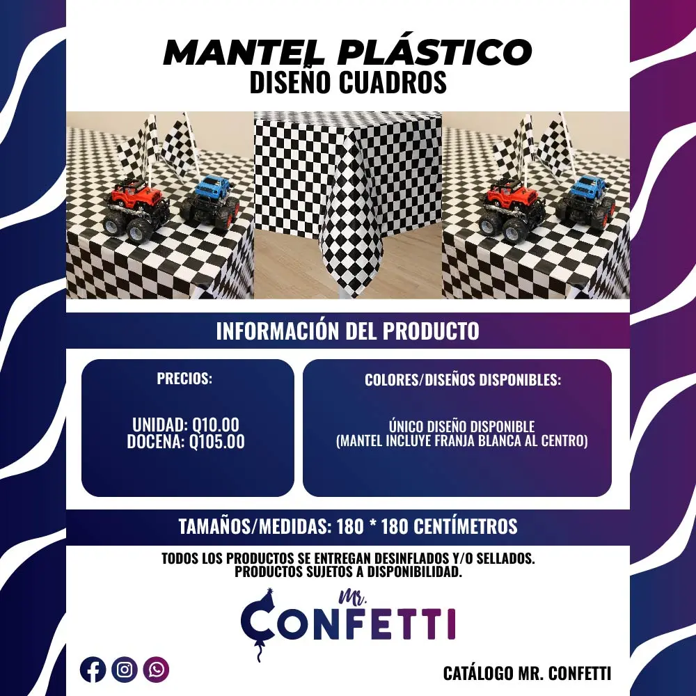 Mantel Plástico Carreras