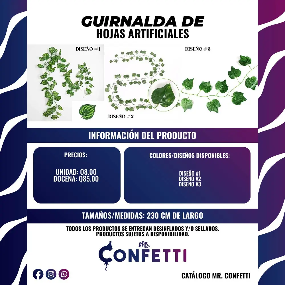 Guirnalda de Hojas Artificiales