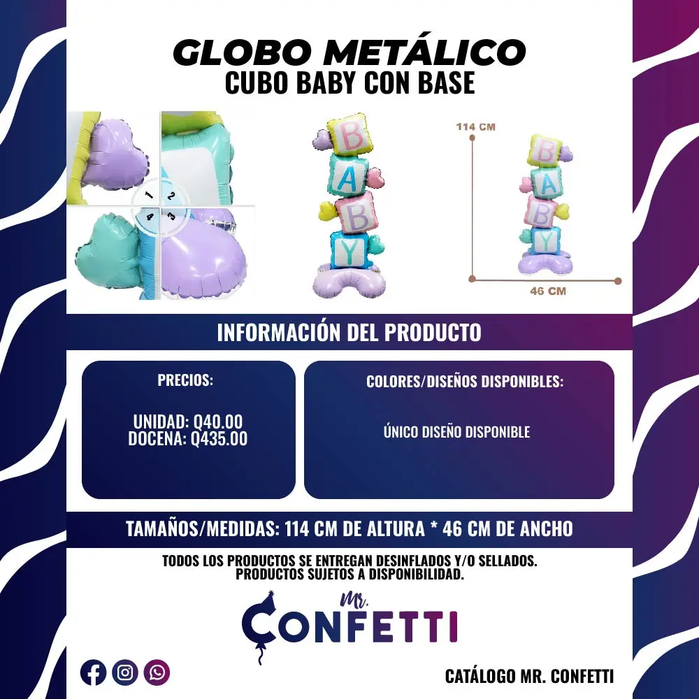 Metálicos Cubo Baby con base