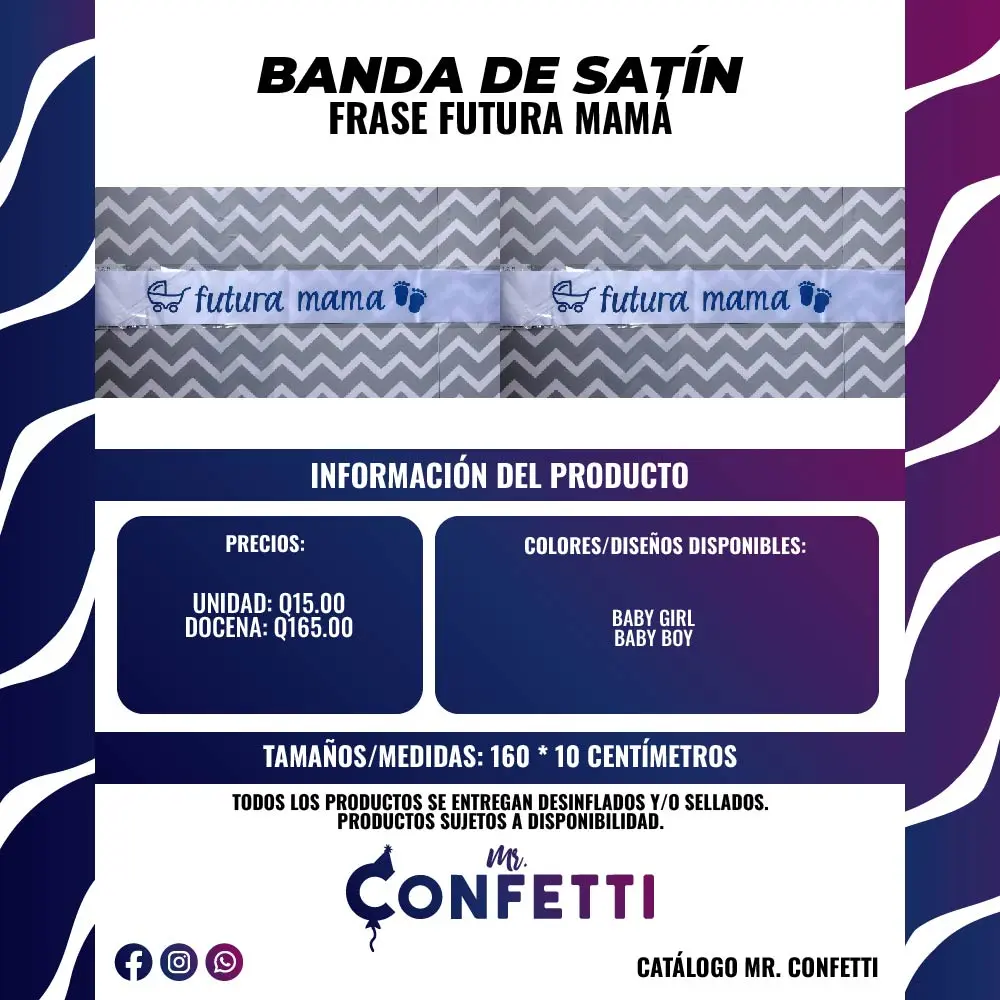 Banda de Satín Frase FUTURA MAMÁ