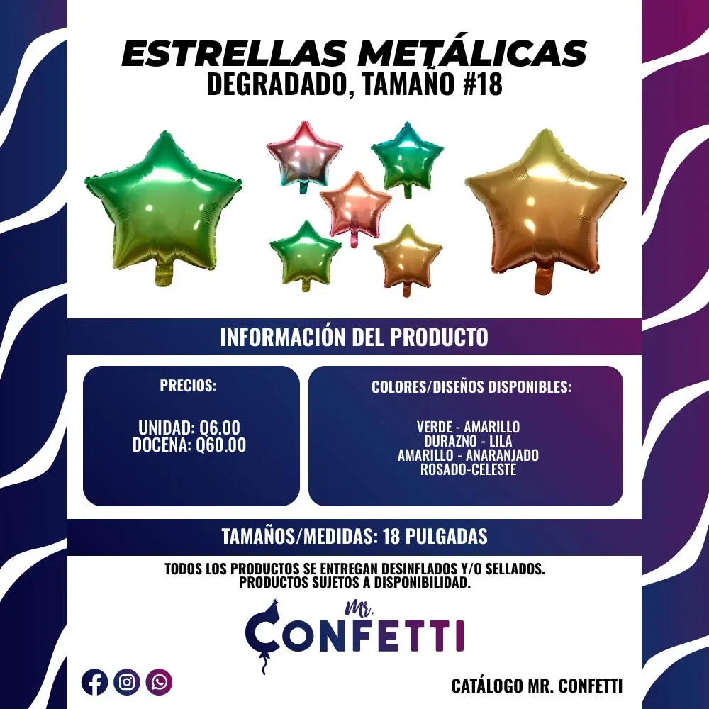 Metálicos de Esrella #18 Degradado