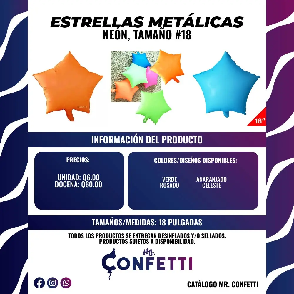 Metálicos de Estrella #18 Neón