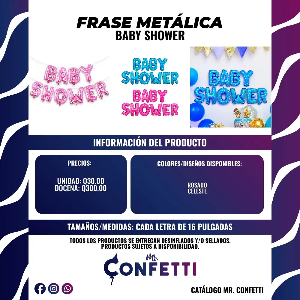 Frase Metálica Baby Shower