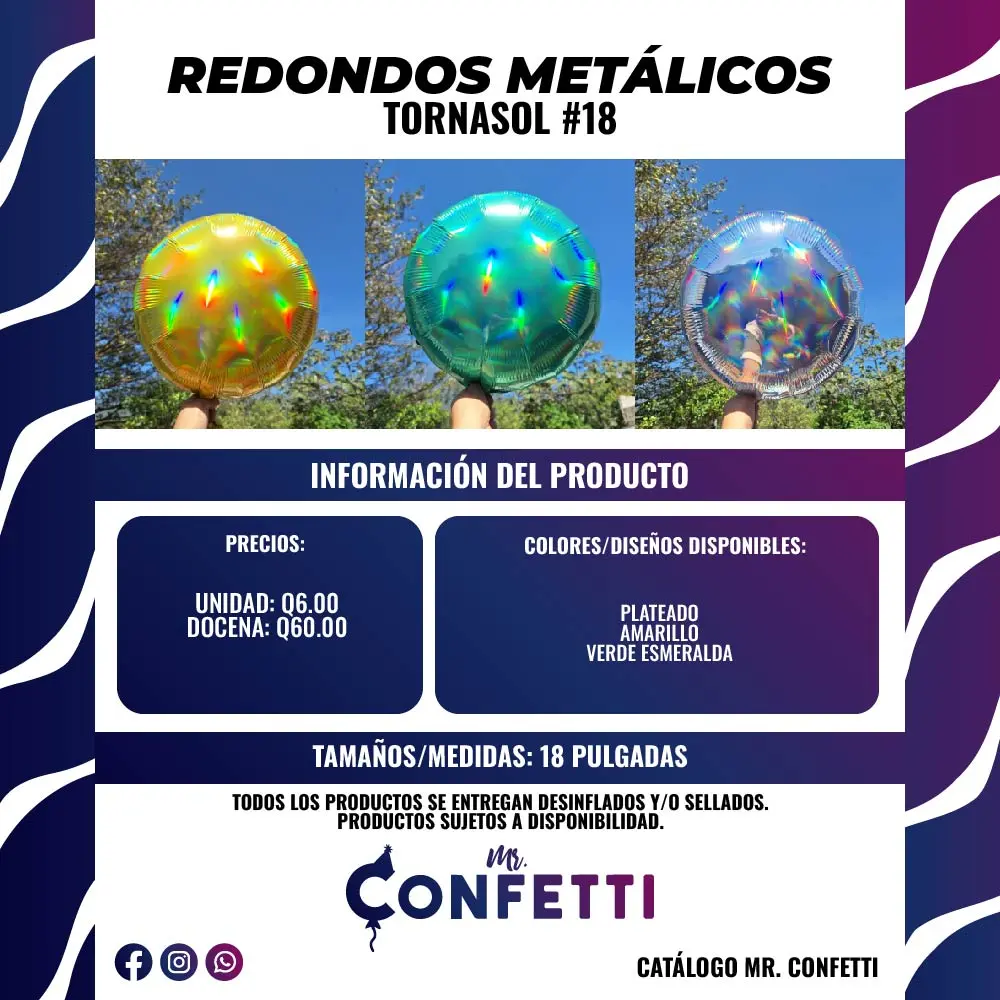 Metálicos Redondos #18 Tornasol