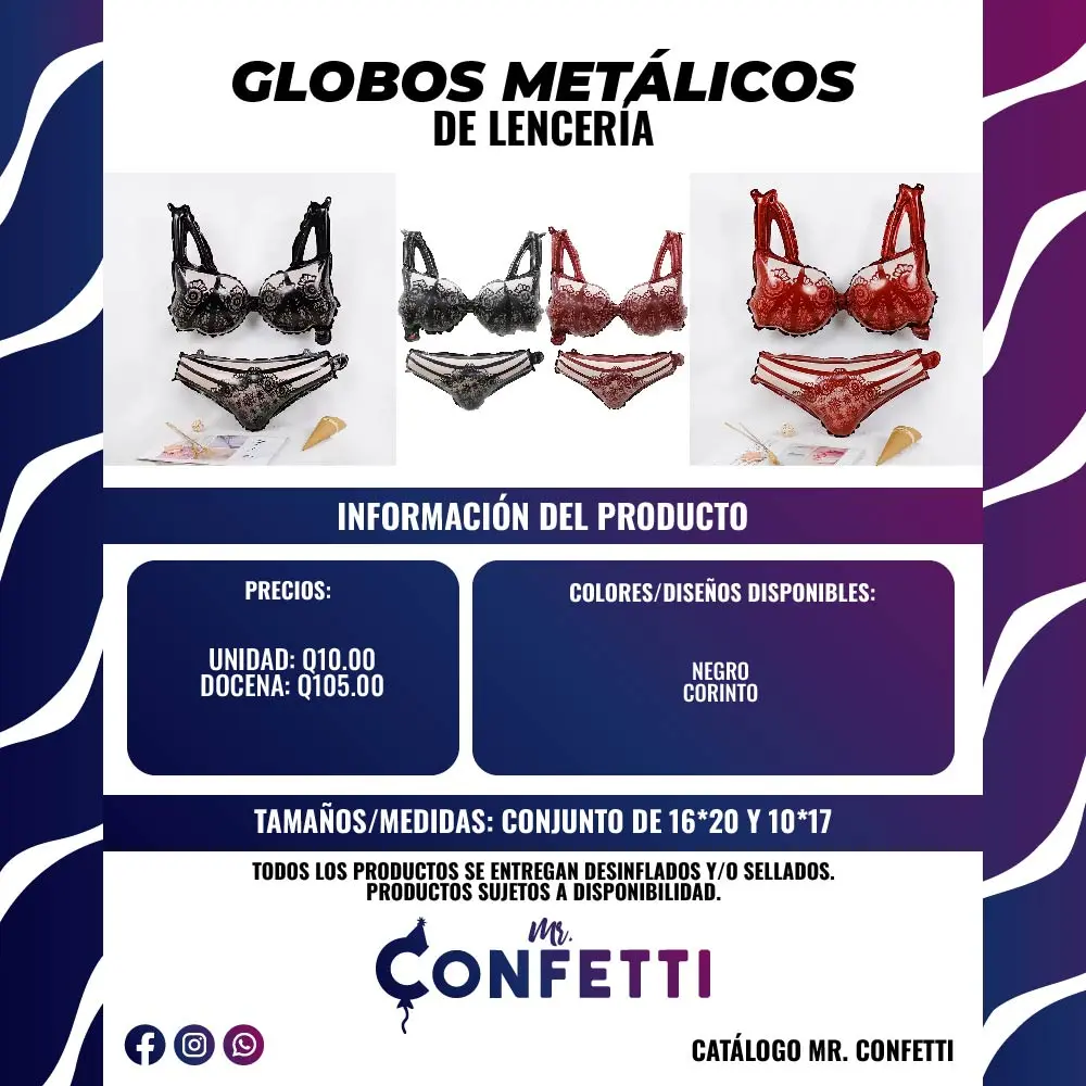 Metálicos de Lencería SET