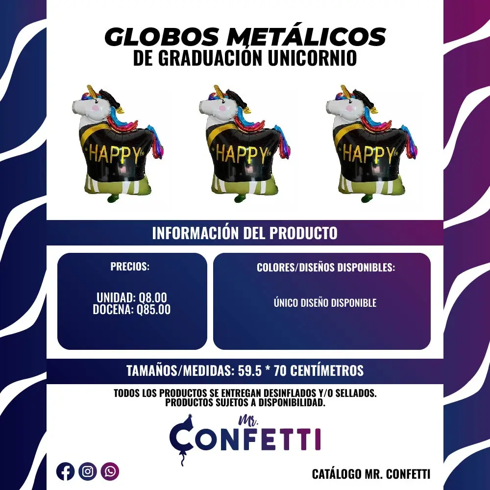 Metálicos de Unicornio Graduación