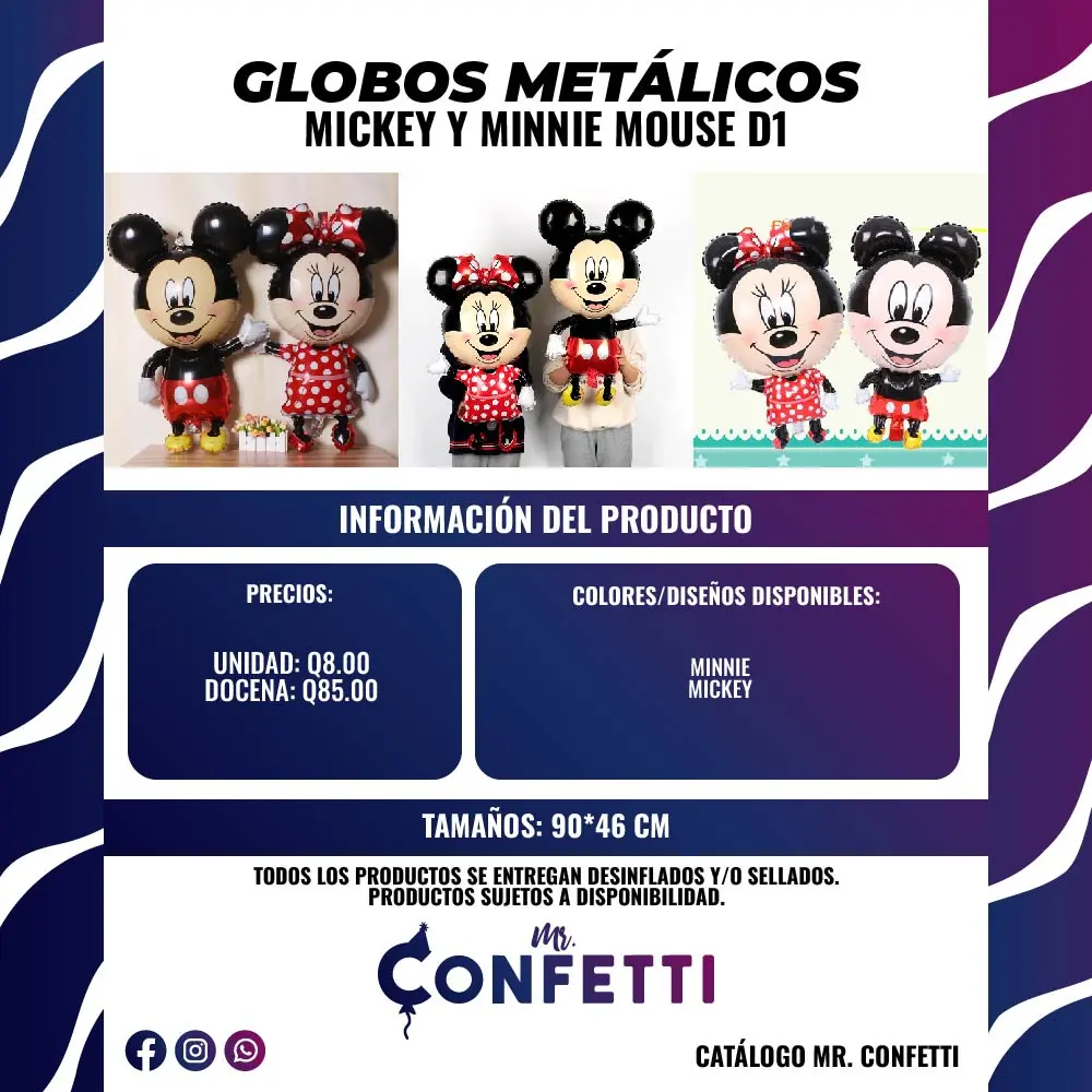Metálicos de Mickey y Minnie Mouse D1