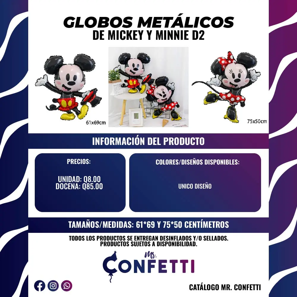 Metálicos de Mickey y Minnie Mouse D2