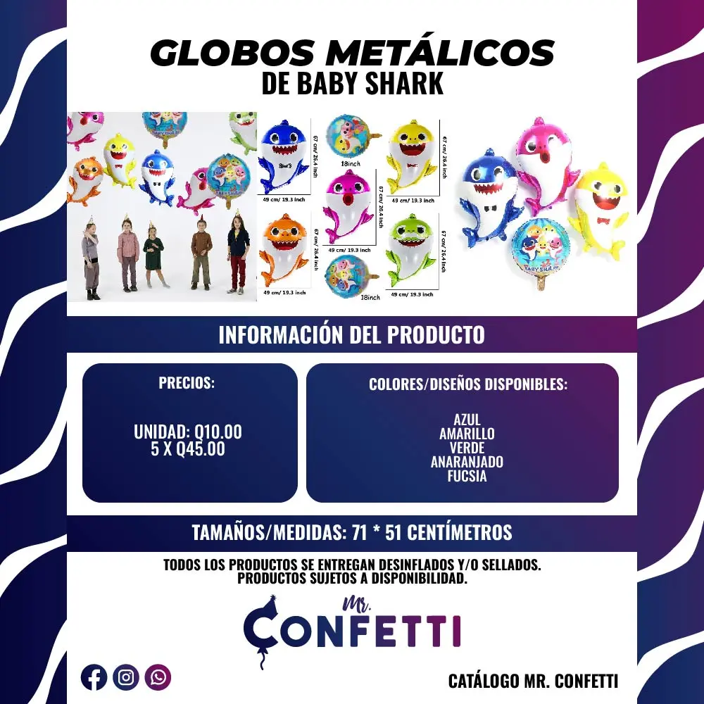 Metálicos de Baby Shark