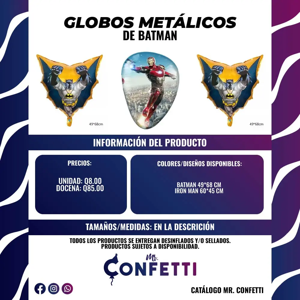 Metálicos de Batman y Iron man
