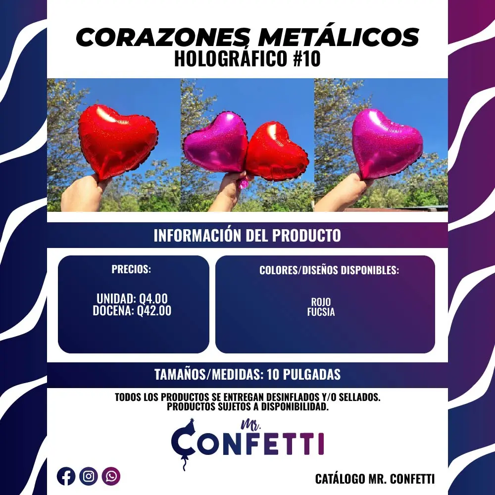 Metálicos de Corazón #10 Holográficos