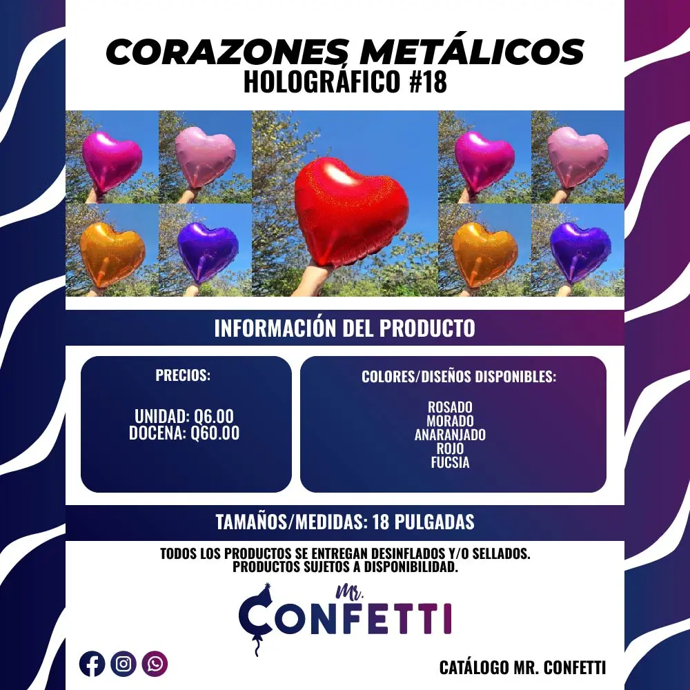 Metálicos de Corazón #18 Holográficos