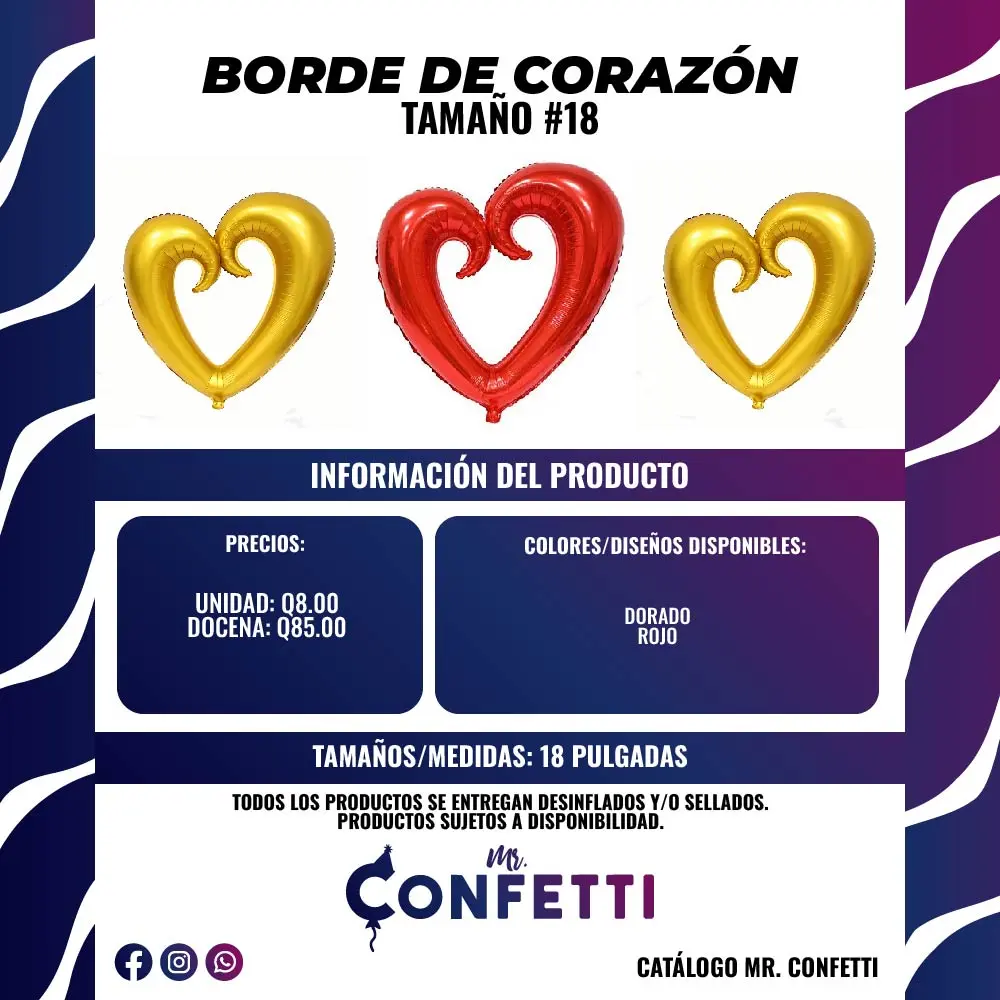 Metálicos Borde de Corazón #18