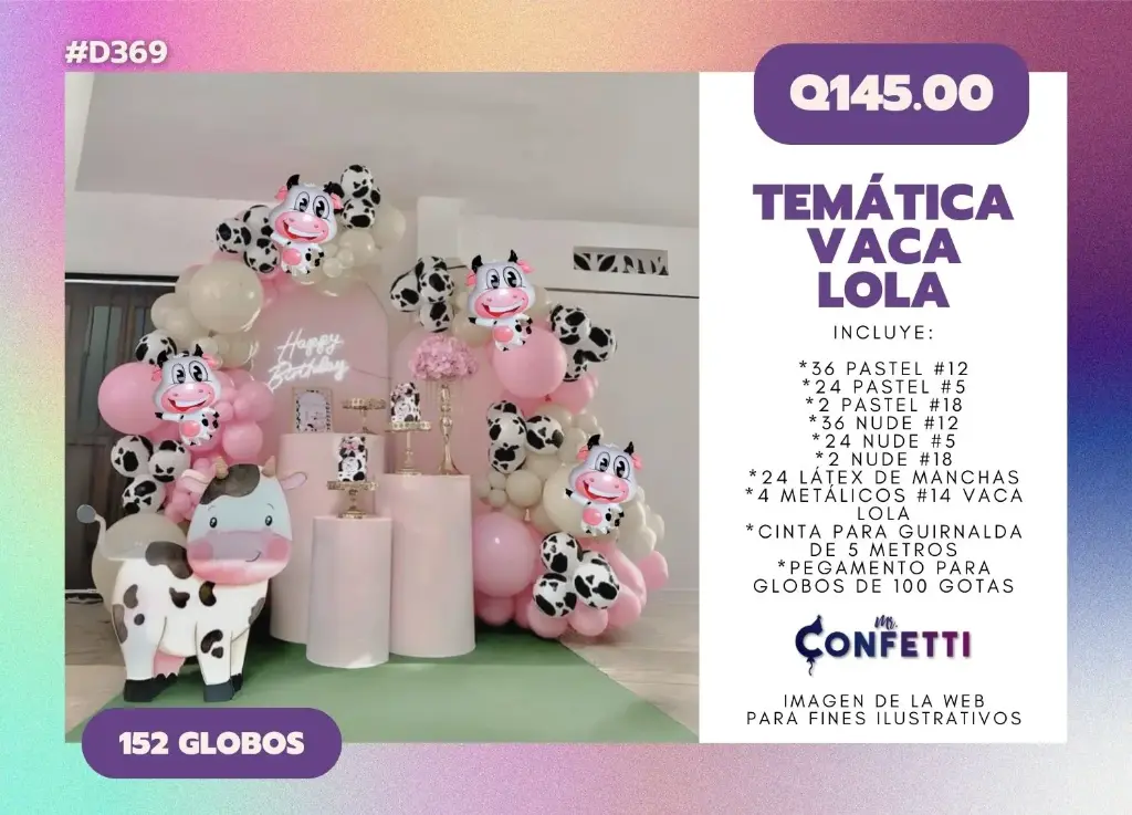 Set de Guirnalda Vaca Lola #D369