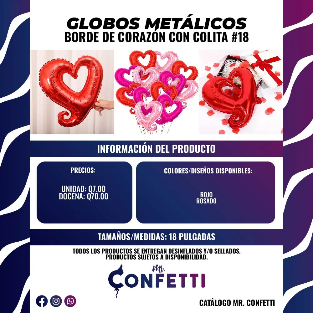 Metálicos Borde de Corazón #18 con Colita