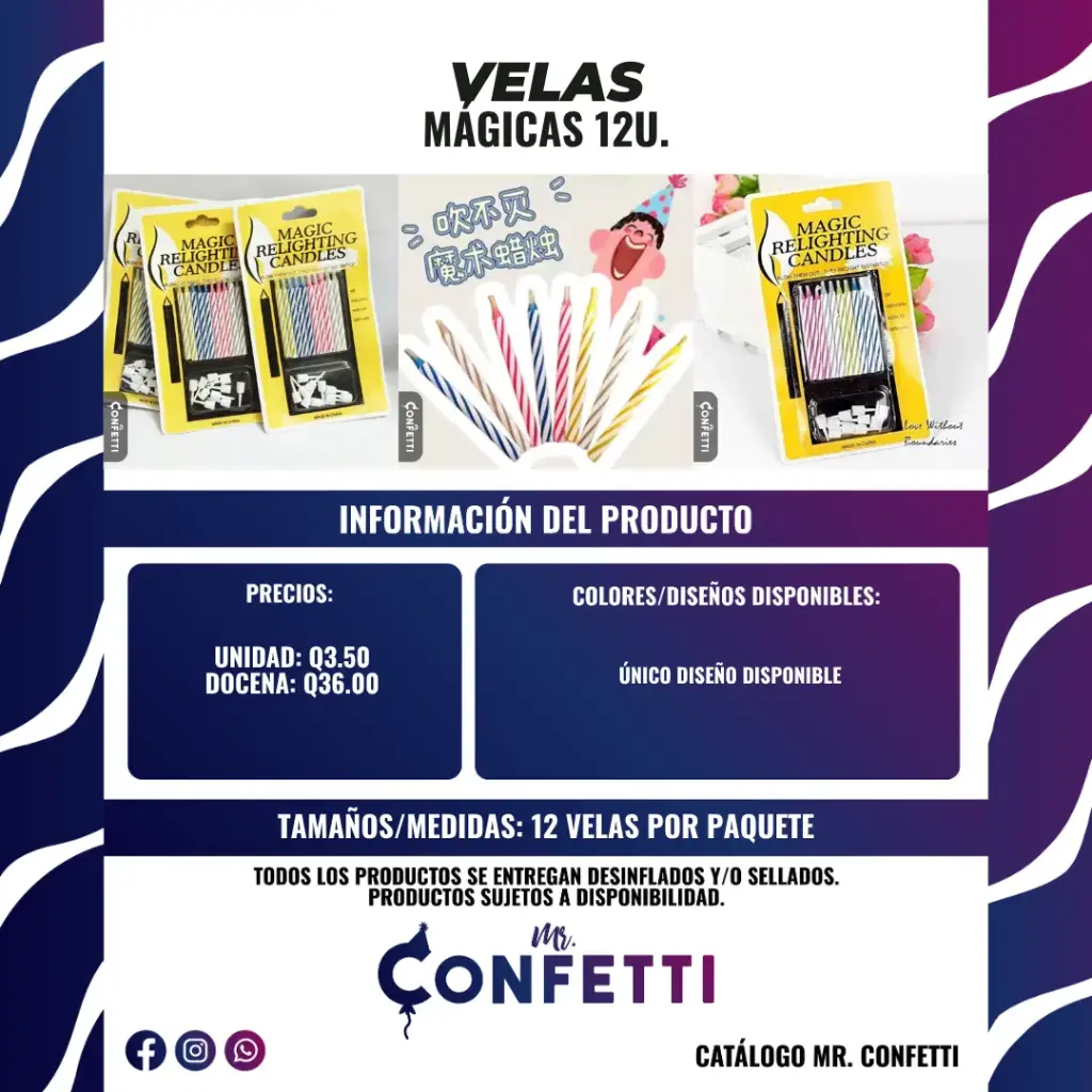 Velas Mágicas 12U.