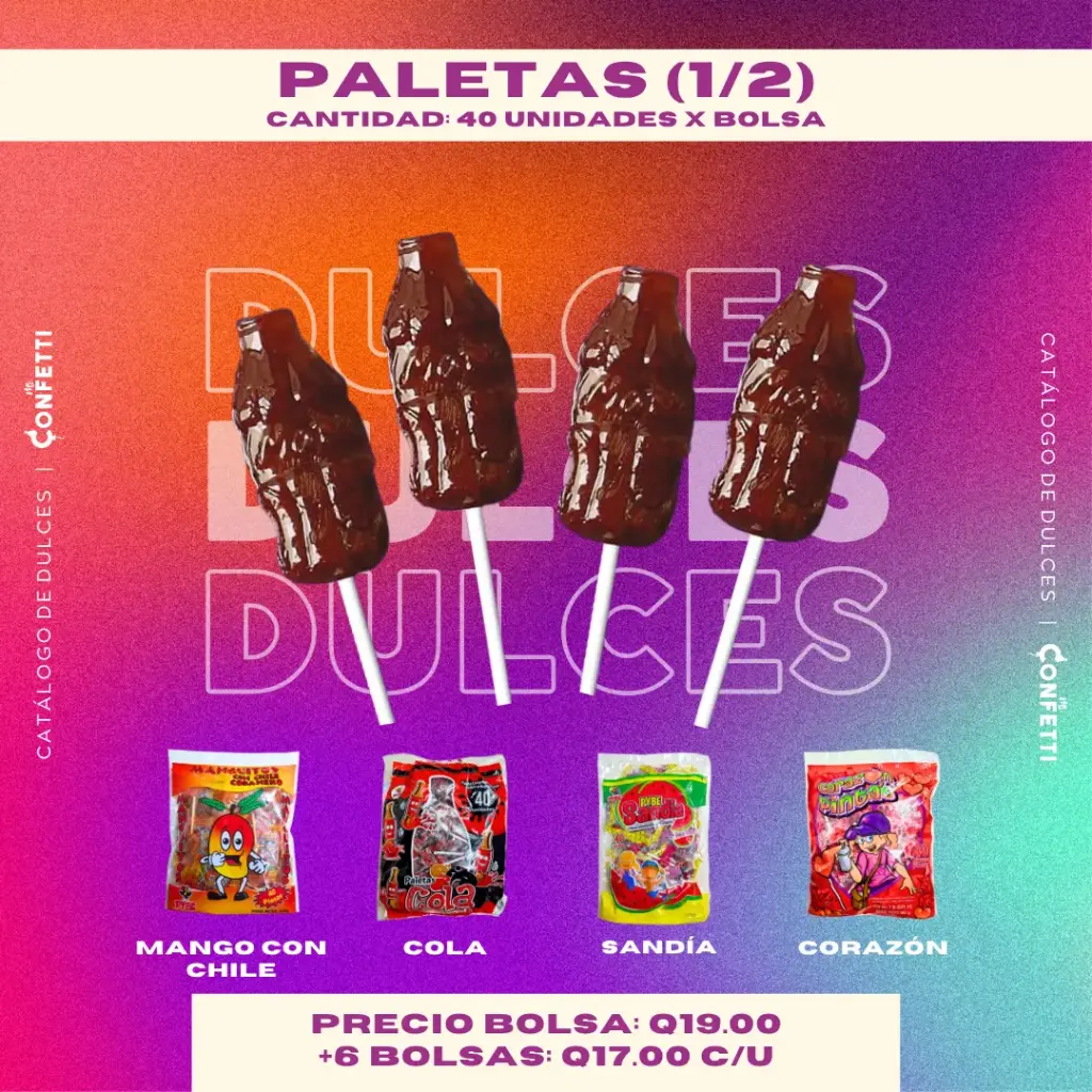 Bolsa de Paletas PYES 40U.