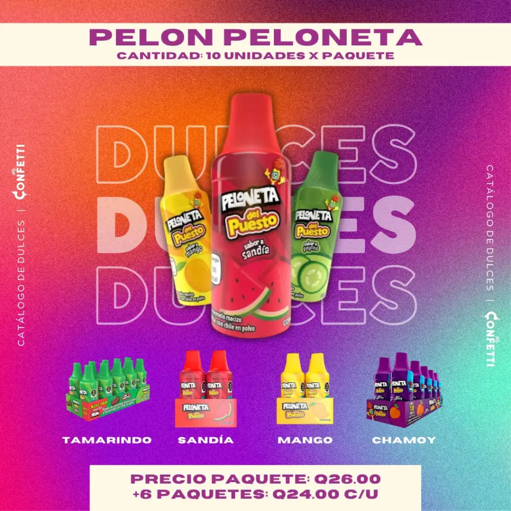 Caja de Pelón Peloneta 10U. 4 Sabores Disponibles