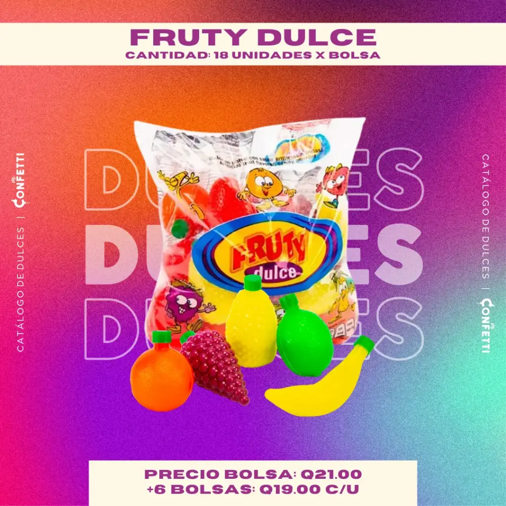 Bolsa de Fruty Dulce 18U.