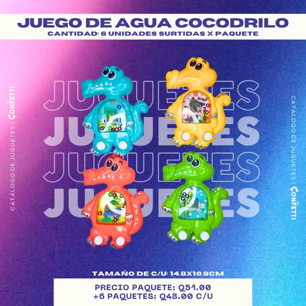 Juego de agua COCODRILO 6U.