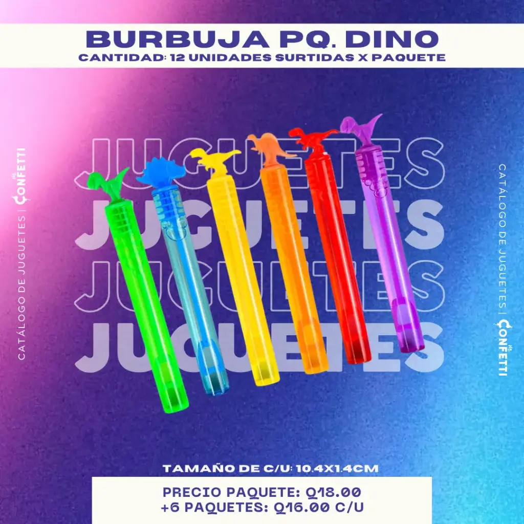 Burbuja pequeña diseño Dinosaurios 12U.
