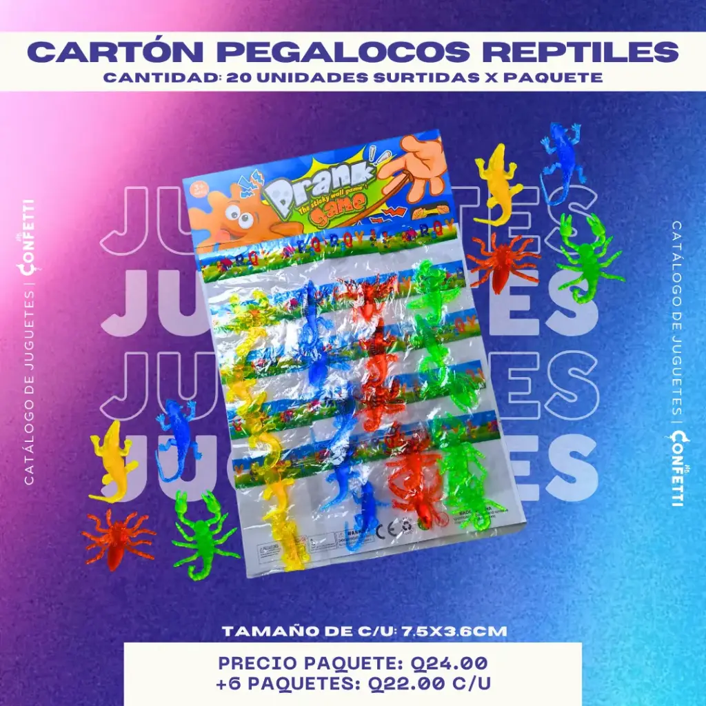 Cartón de Pegalocos diseño Reptiles 20U.