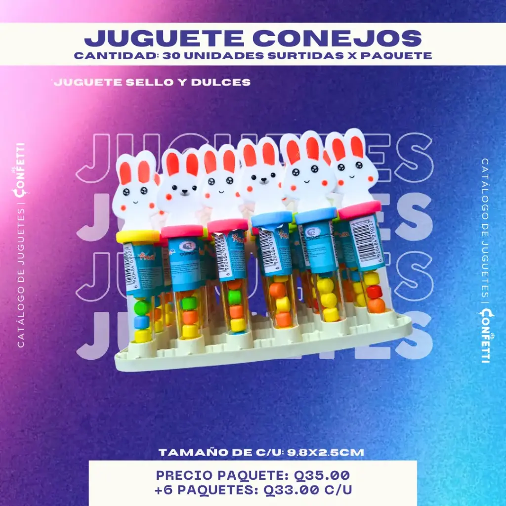Juguete con dulce Conejos 30U.