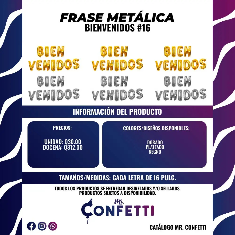 Frases Metálicas Bienvenidos