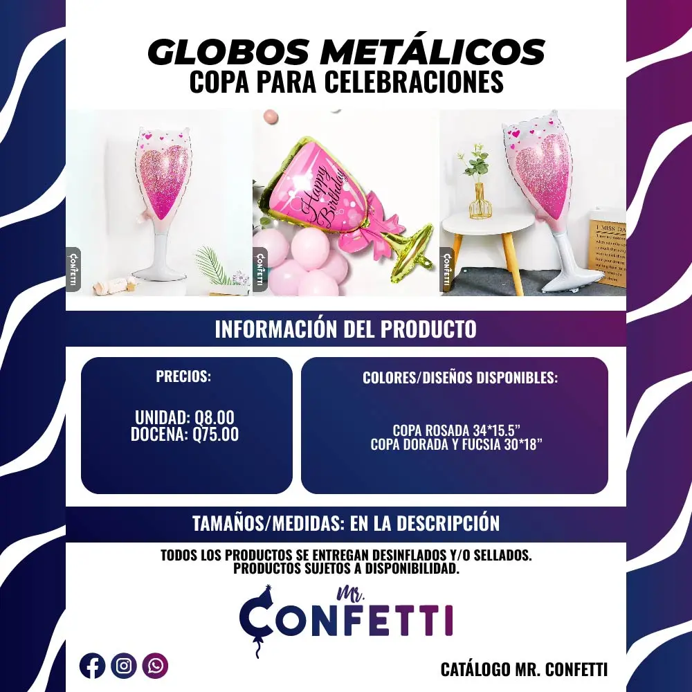 Metálicos de Copas para celebraciones