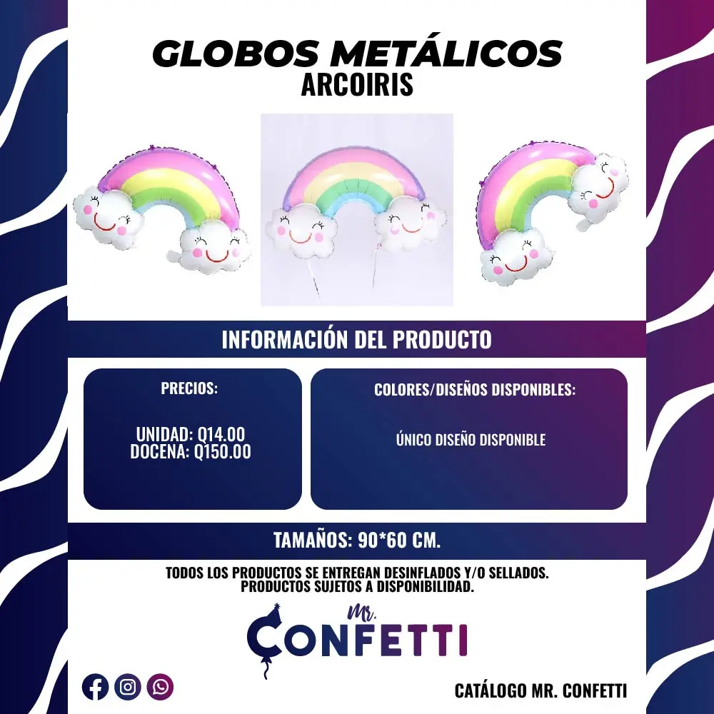 Metálicos de Arcoiris con nubes