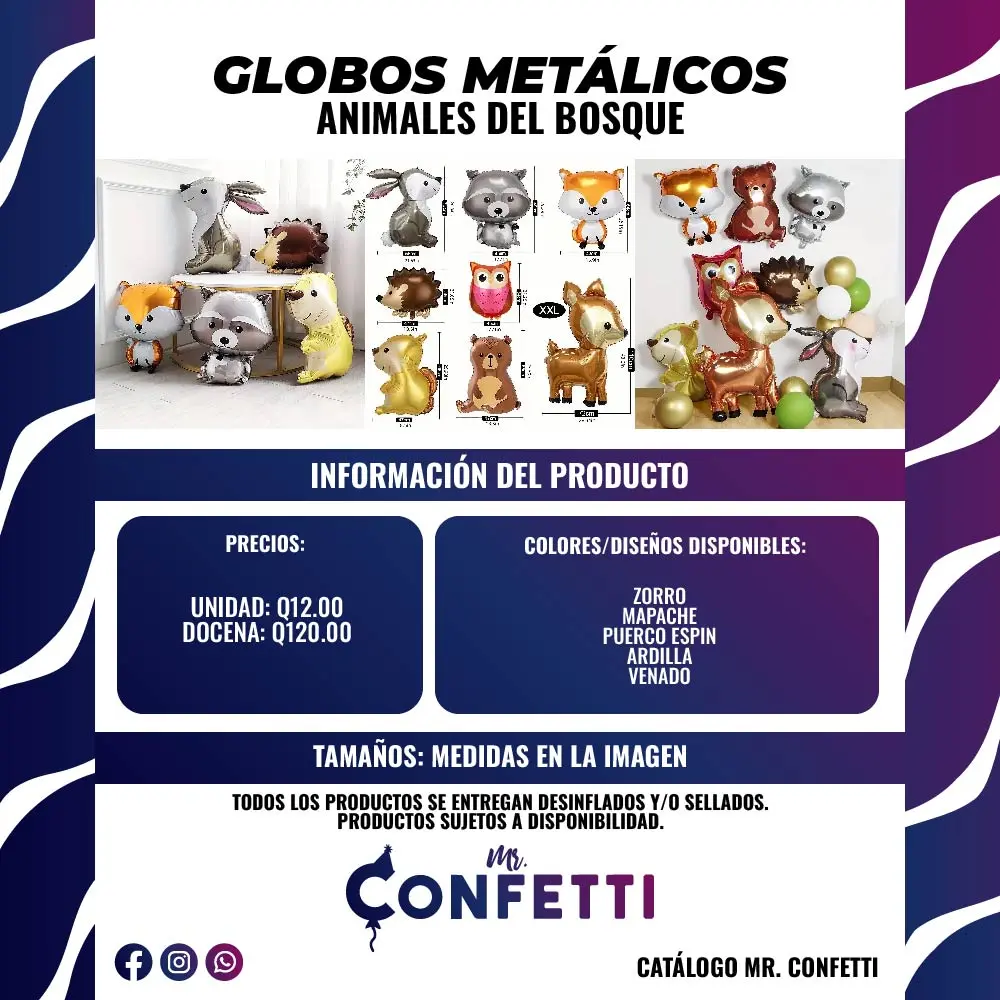 Metálicos de Animales del bosque