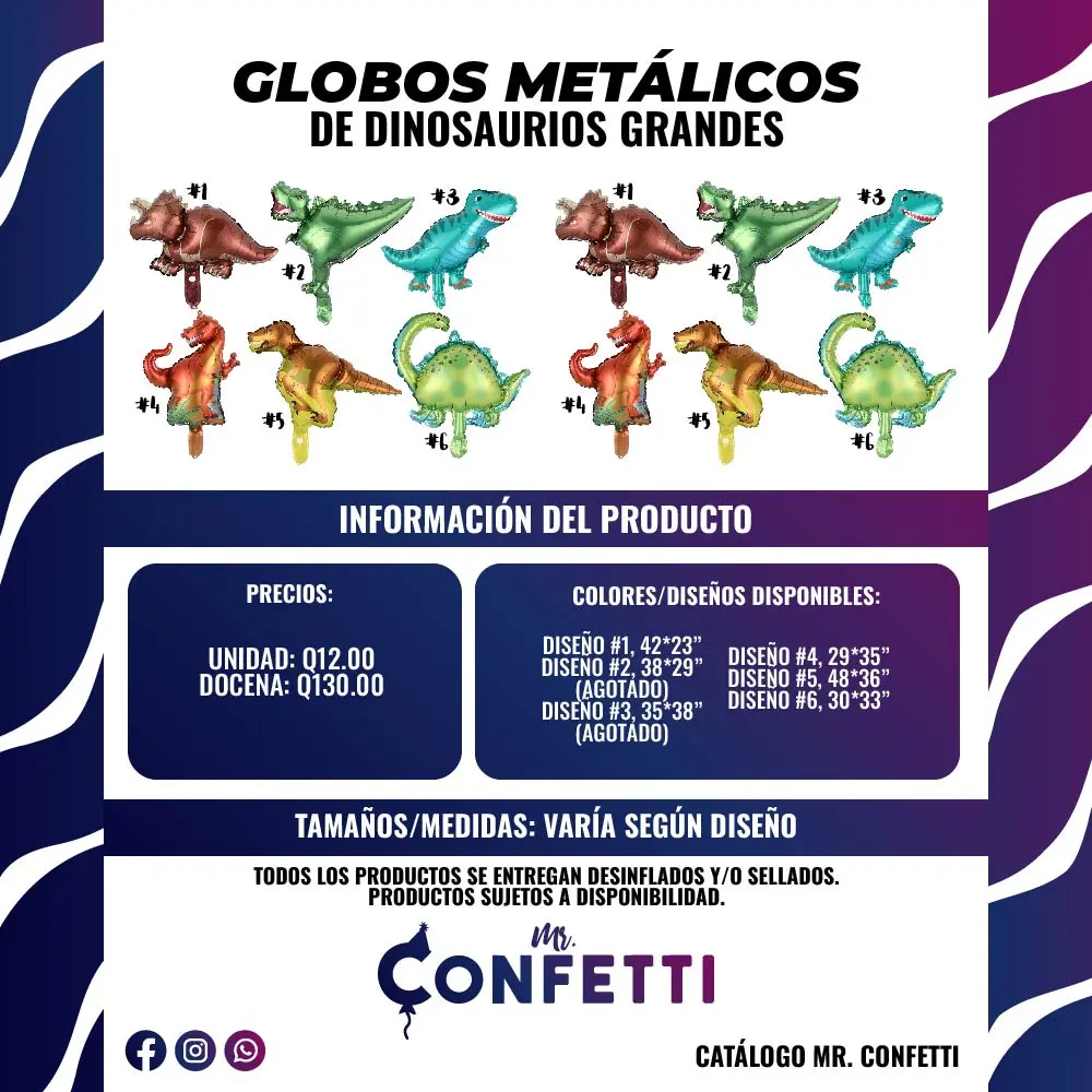 Metálicos Dinosaurios grandes