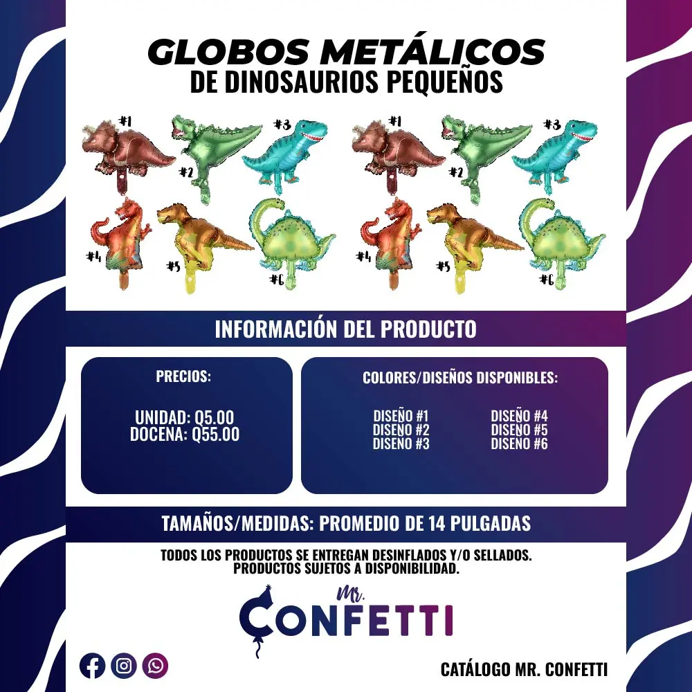 Metálicos Dinosaurios pequeños