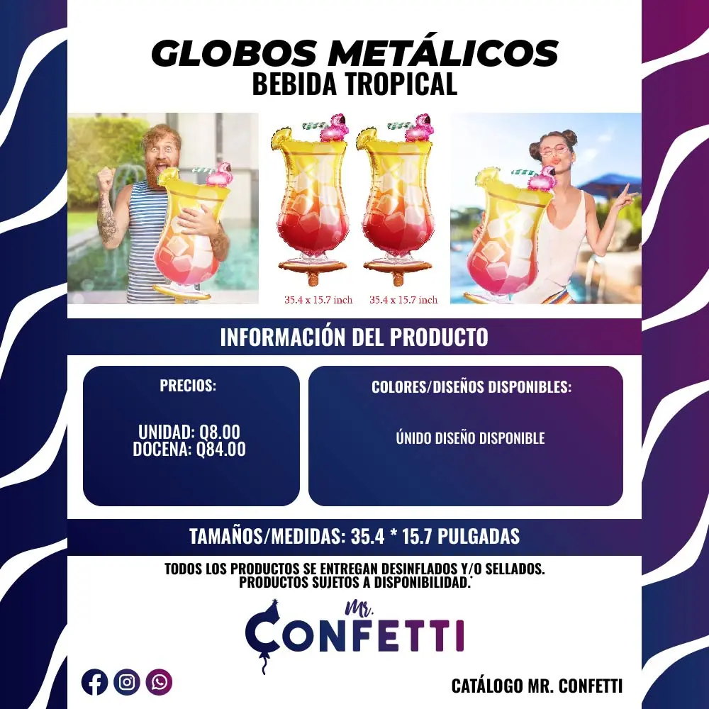 Metálicos de Bebida Tropical