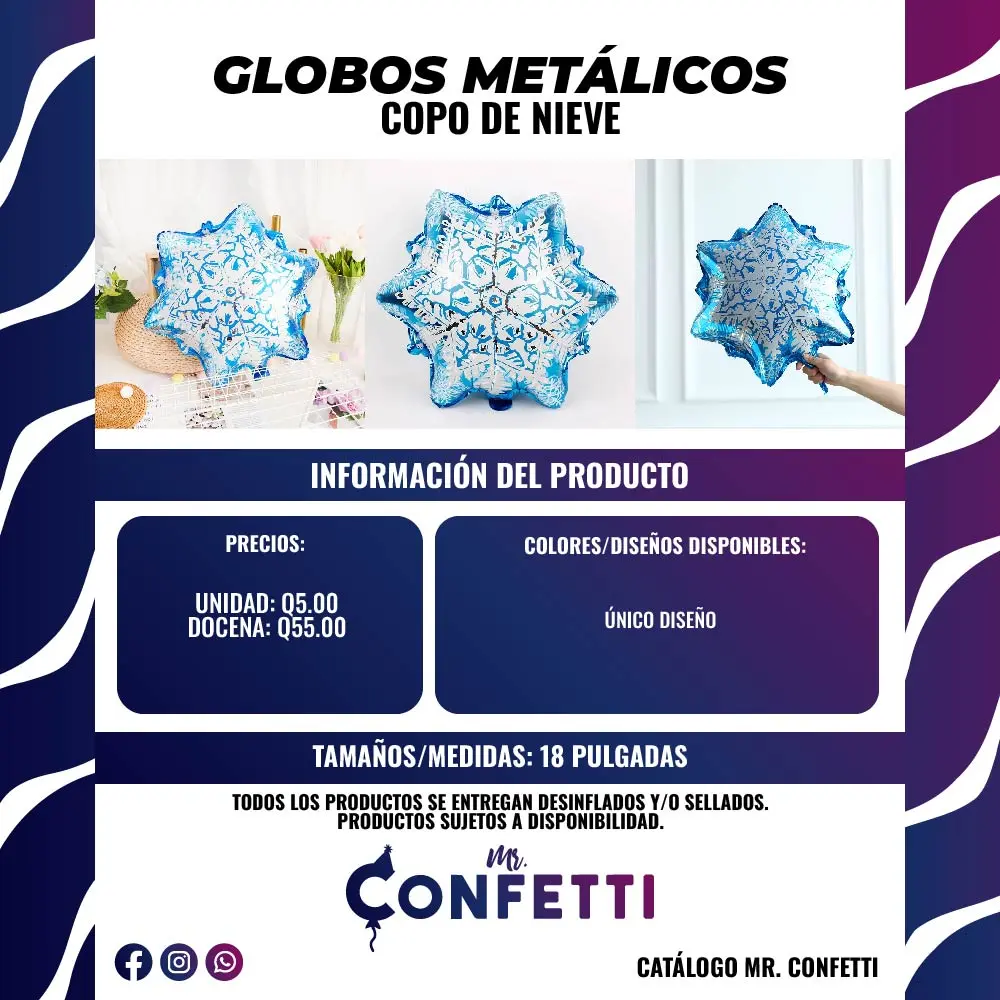 Metálicos de Copos de Nieve