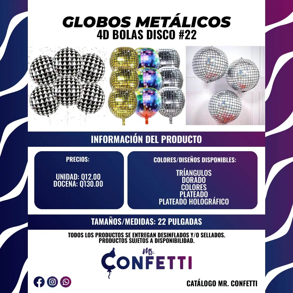 Metálicos 4D Bola Disco #22