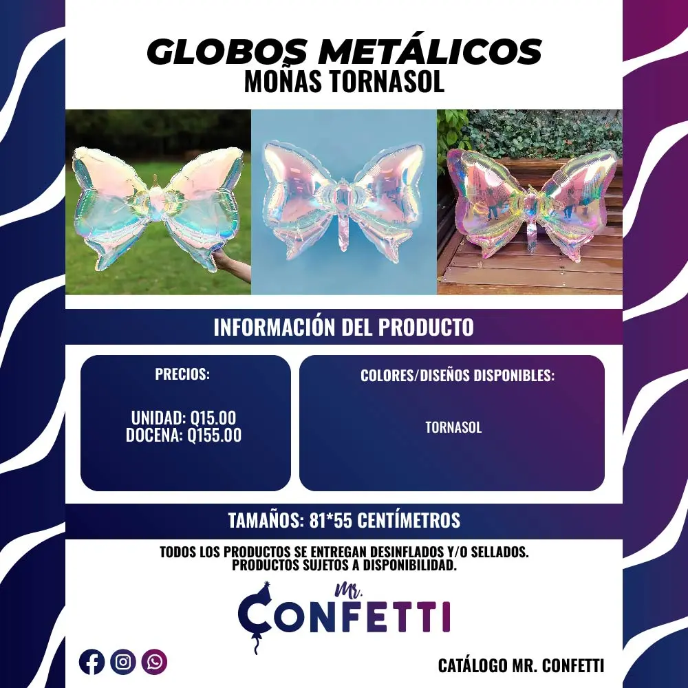 Metálicos de Moñas Tornasol