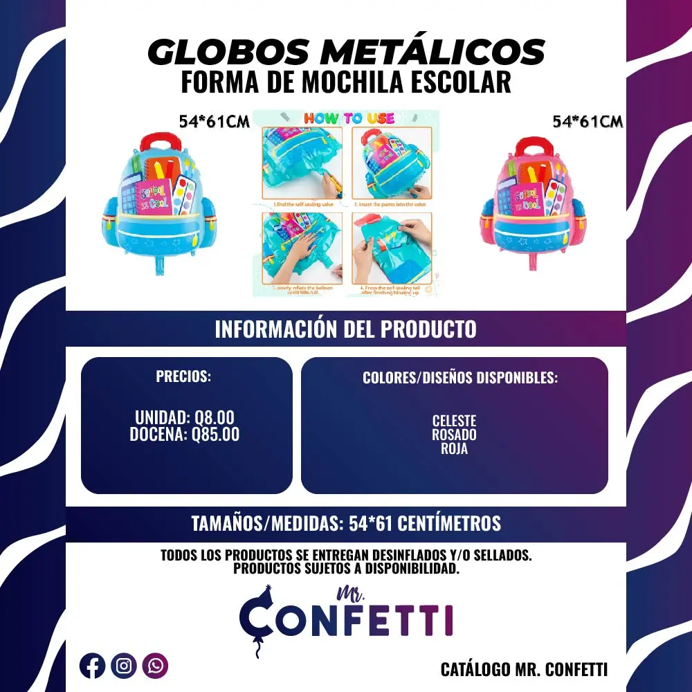 Metálicos de Mochila Escolar