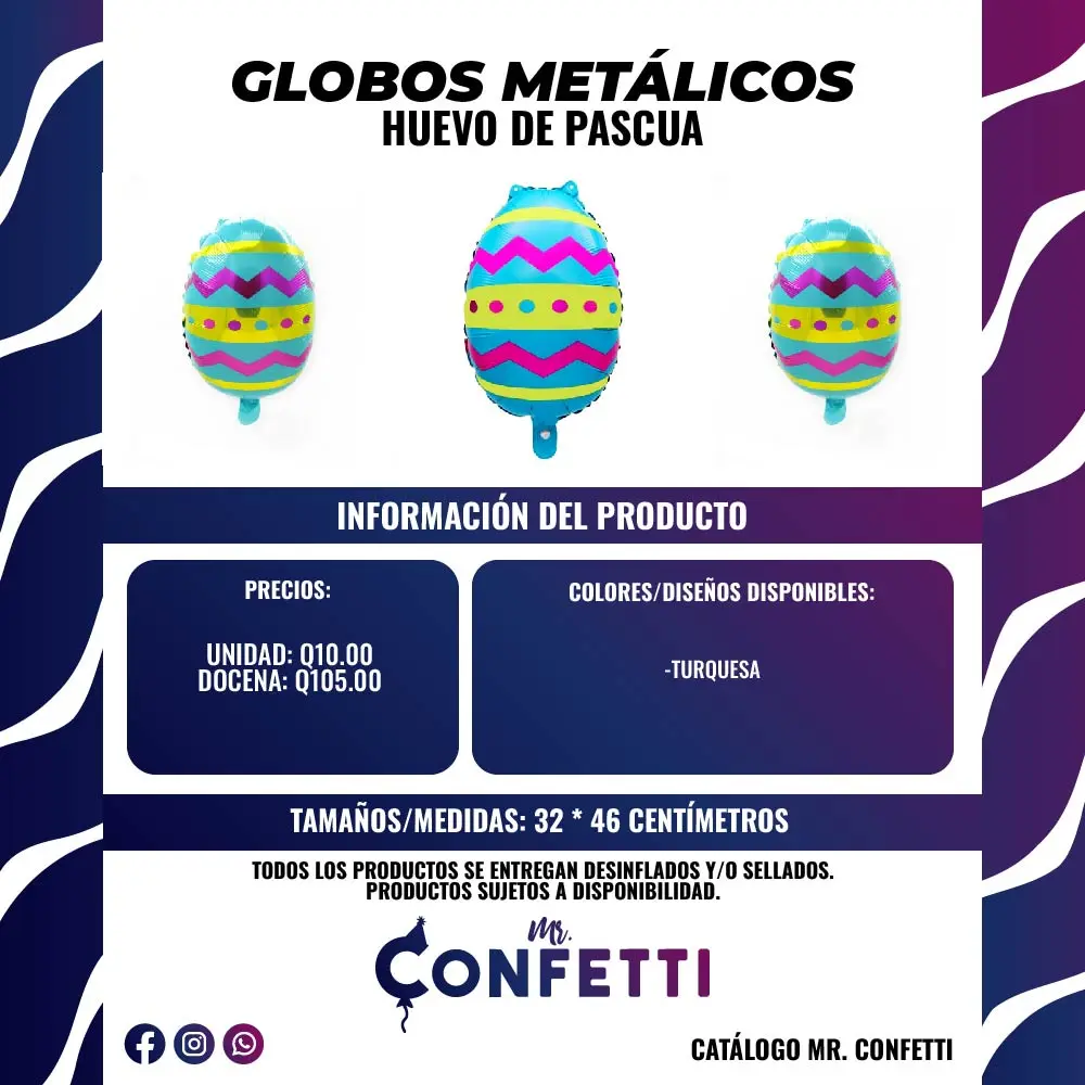 Metálicos Huevos de Pascua