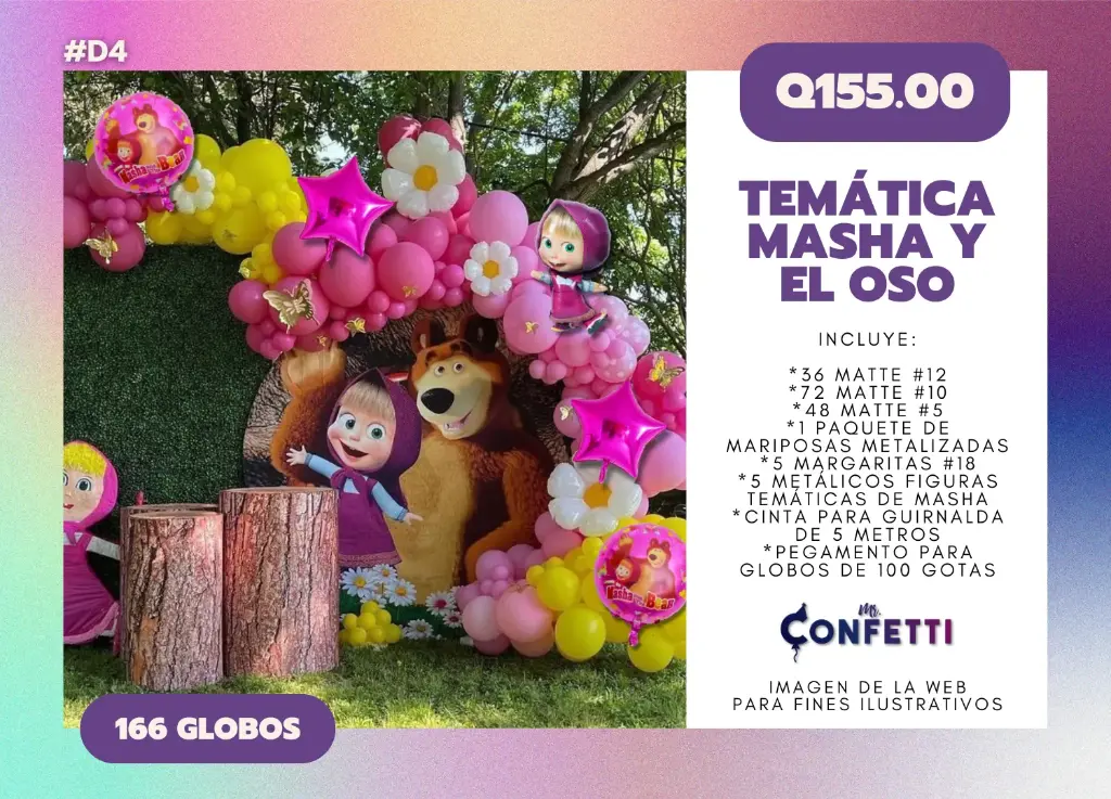 Set de Guirnalda Masha y el Oso #D4