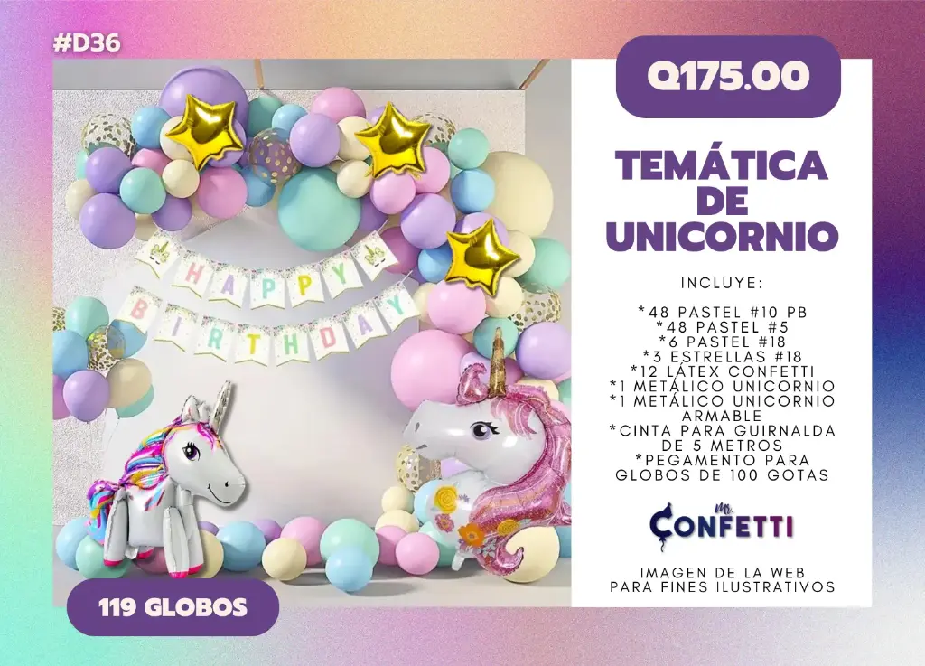 Set de Guirnalda Unicornio #D36
