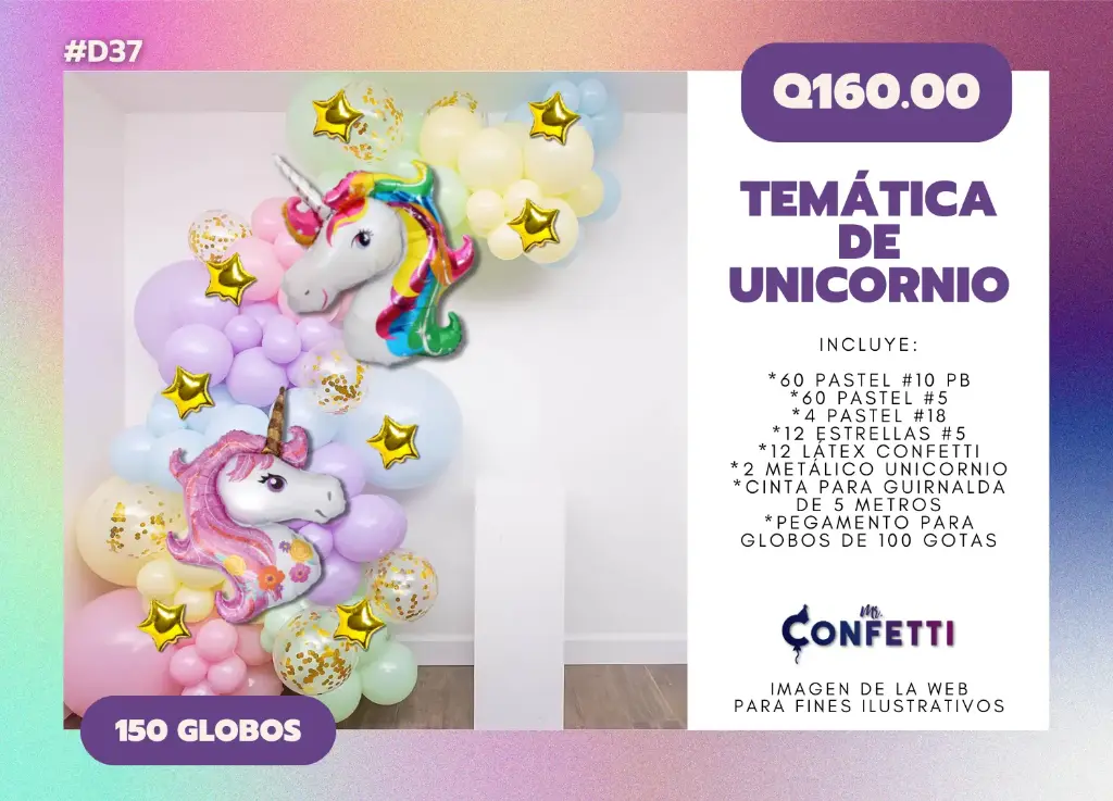 Set de Guirnalda Unicornio #D37